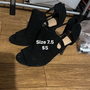 Elegant Black Women's Peep-Toe Heels